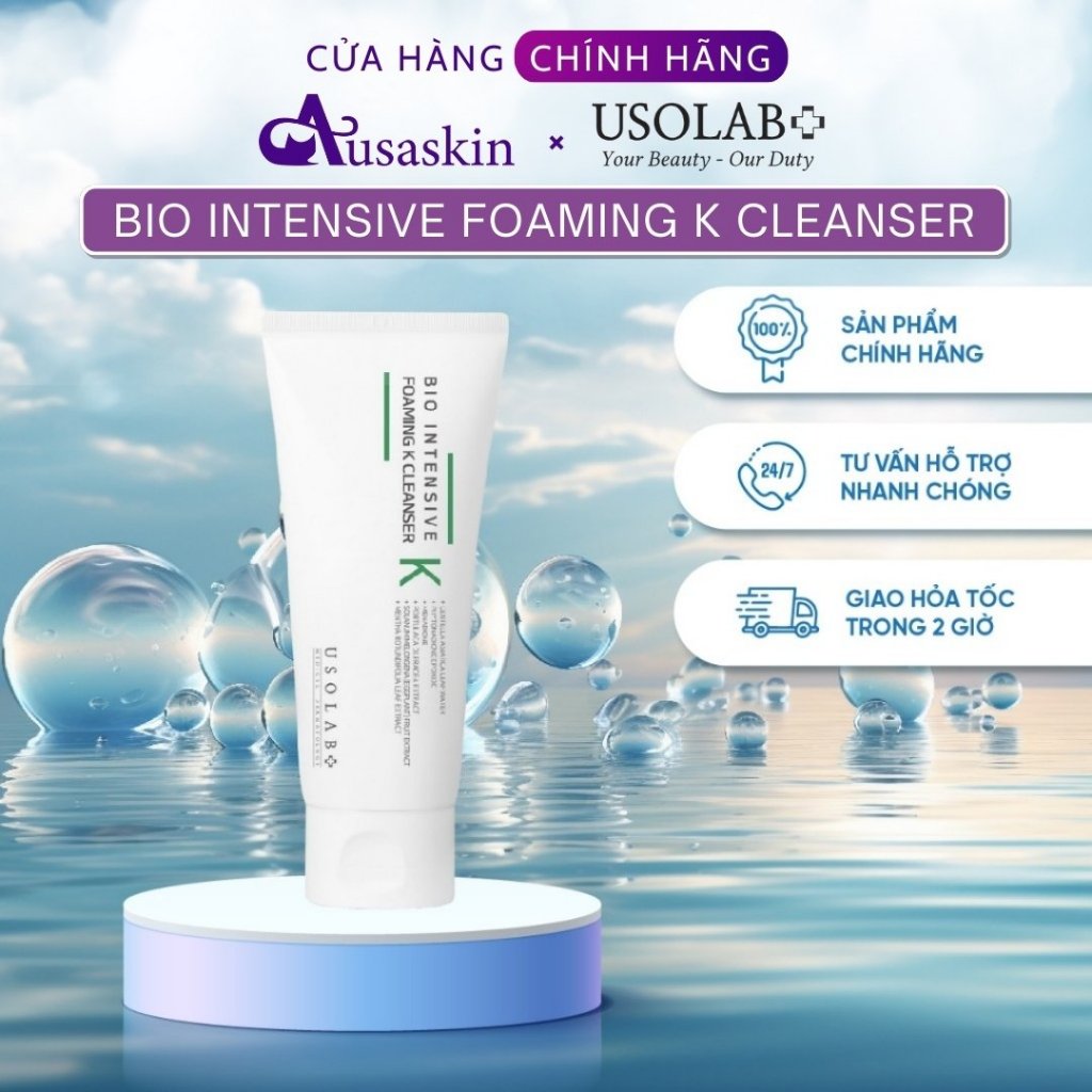 Sữa Rửa Mặt USOLAB Vitamin K 120ml - Phục Hồi Cho Da Nhạy Cảm Tổn Thương Bio Intensive Foaming K Cleanser - Ảnh 2