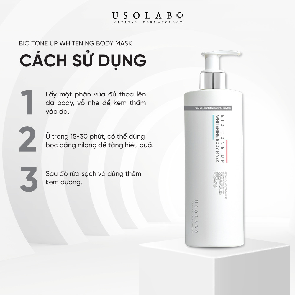 Kem Ủ Kích Trắng Body USOLAB 1000ml Bio Tone Up Whitening Body Mask - Ảnh 4