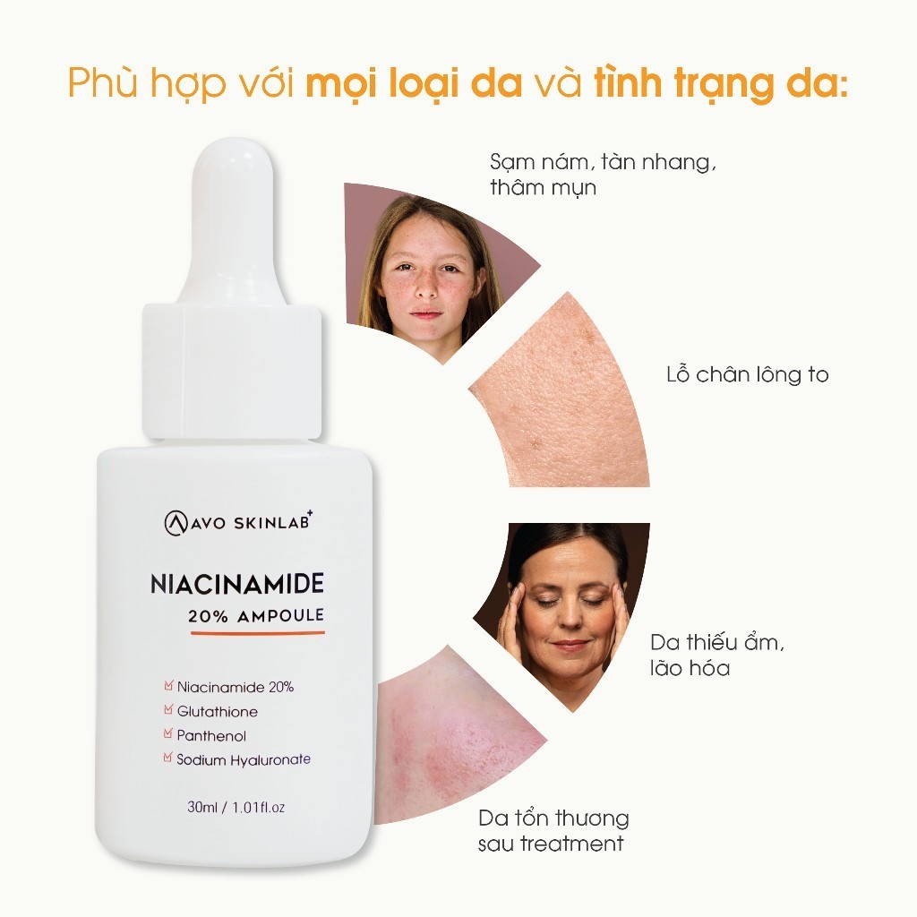Serum Niacinamide 20% AVO SKINLAB - Giúp cấp ẩm, sáng da, giảm thâm 30ml - Ảnh 3