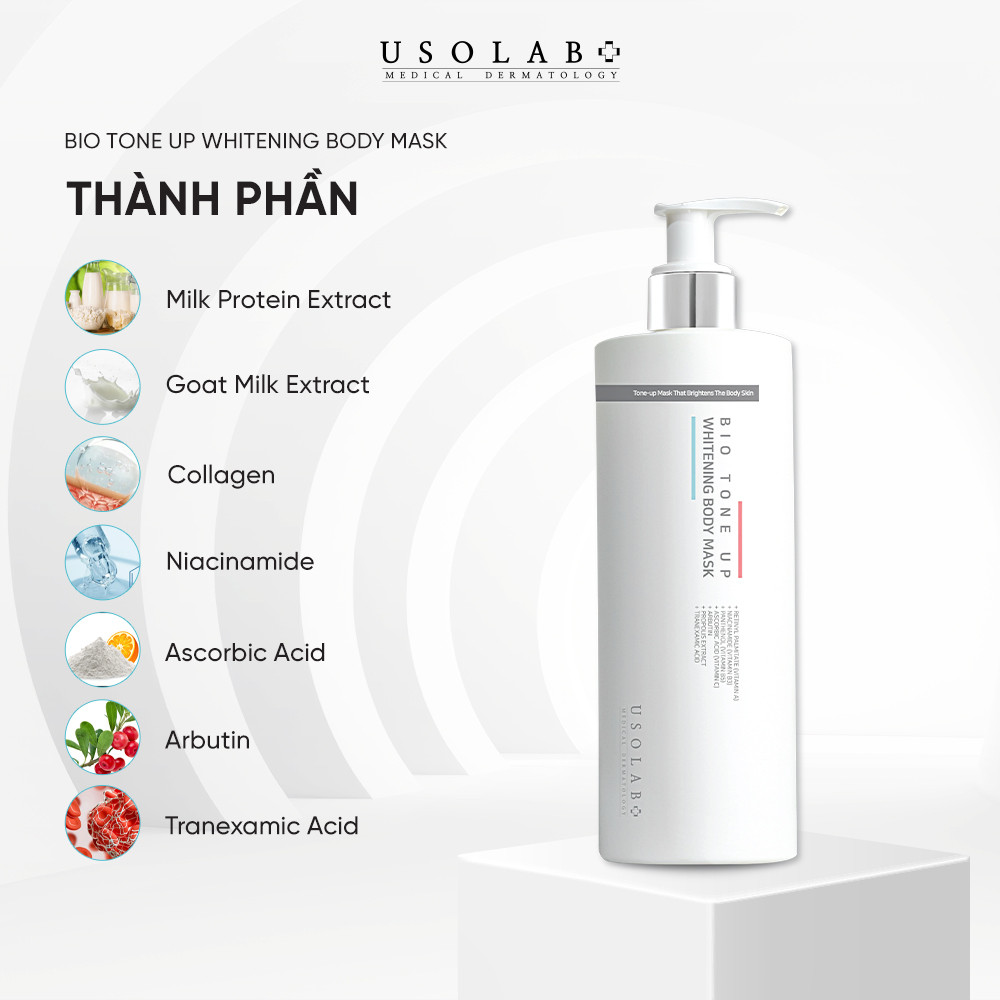 Kem Ủ Kích Trắng Body USOLAB 1000ml Bio Tone Up Whitening Body Mask - Ảnh 3