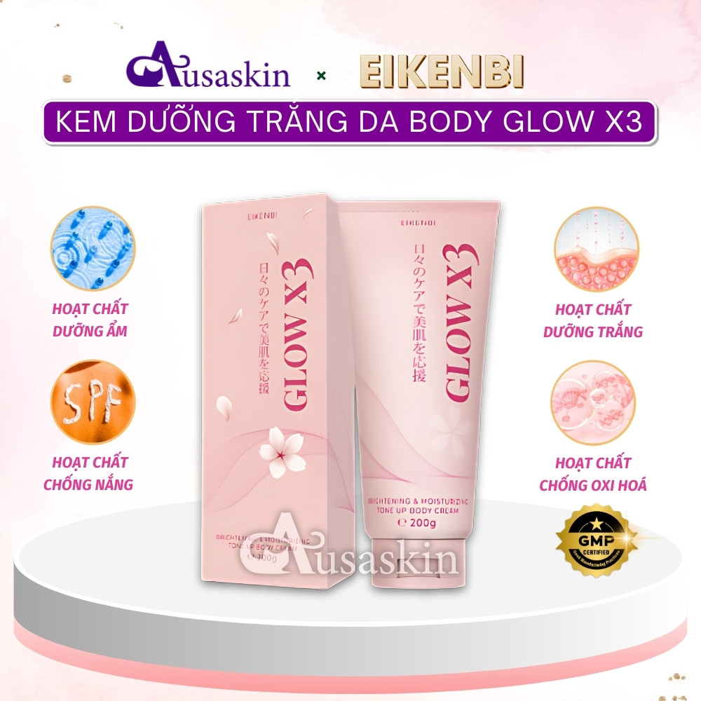 Kem Dưỡng Sáng Da Body Glow X3 Eikenbi 200g - Chính Hãng Nhật Bản - Ảnh 2
