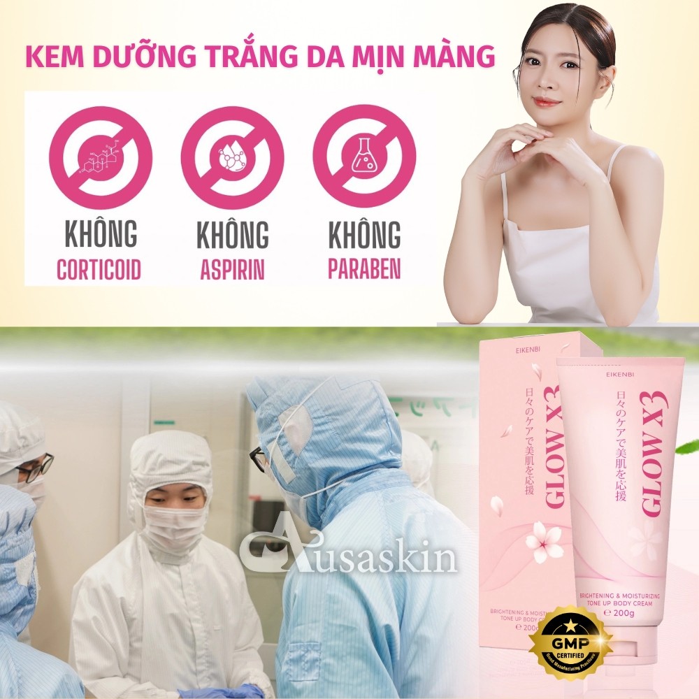 Kem Dưỡng Sáng Da Body Glow X3 Eikenbi 200g - Chính Hãng Nhật Bản - Ảnh 4