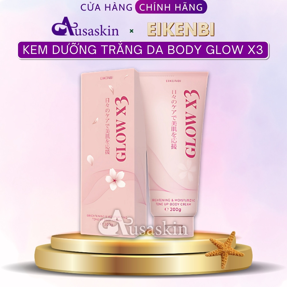 Kem Dưỡng Sáng Da Body Glow X3 Eikenbi 200g - Chính Hãng Nhật Bản