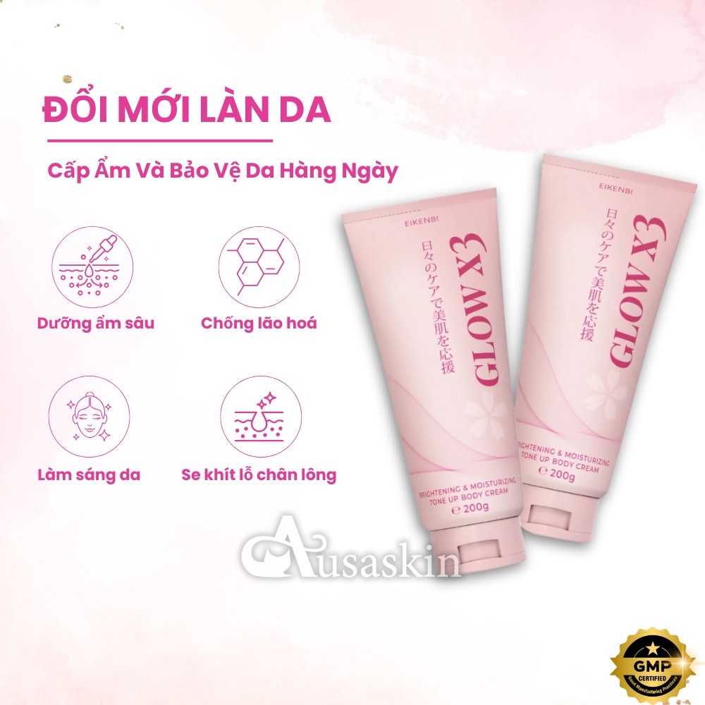 Kem Dưỡng Sáng Da Body Glow X3 Eikenbi 200g - Chính Hãng Nhật Bản - Ảnh 3