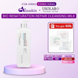 Sữa Tẩy Trang Cho Da Lão Hóa Nhạy Cảm USOLAB 1000ml Salon Care Bio Renaturation Repair Cleansing Milk